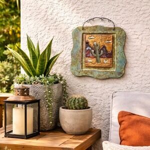 PaperAndStone Bronze Cactus Wall Sculpture Southwest Desert Art Jeanne Dana 2020